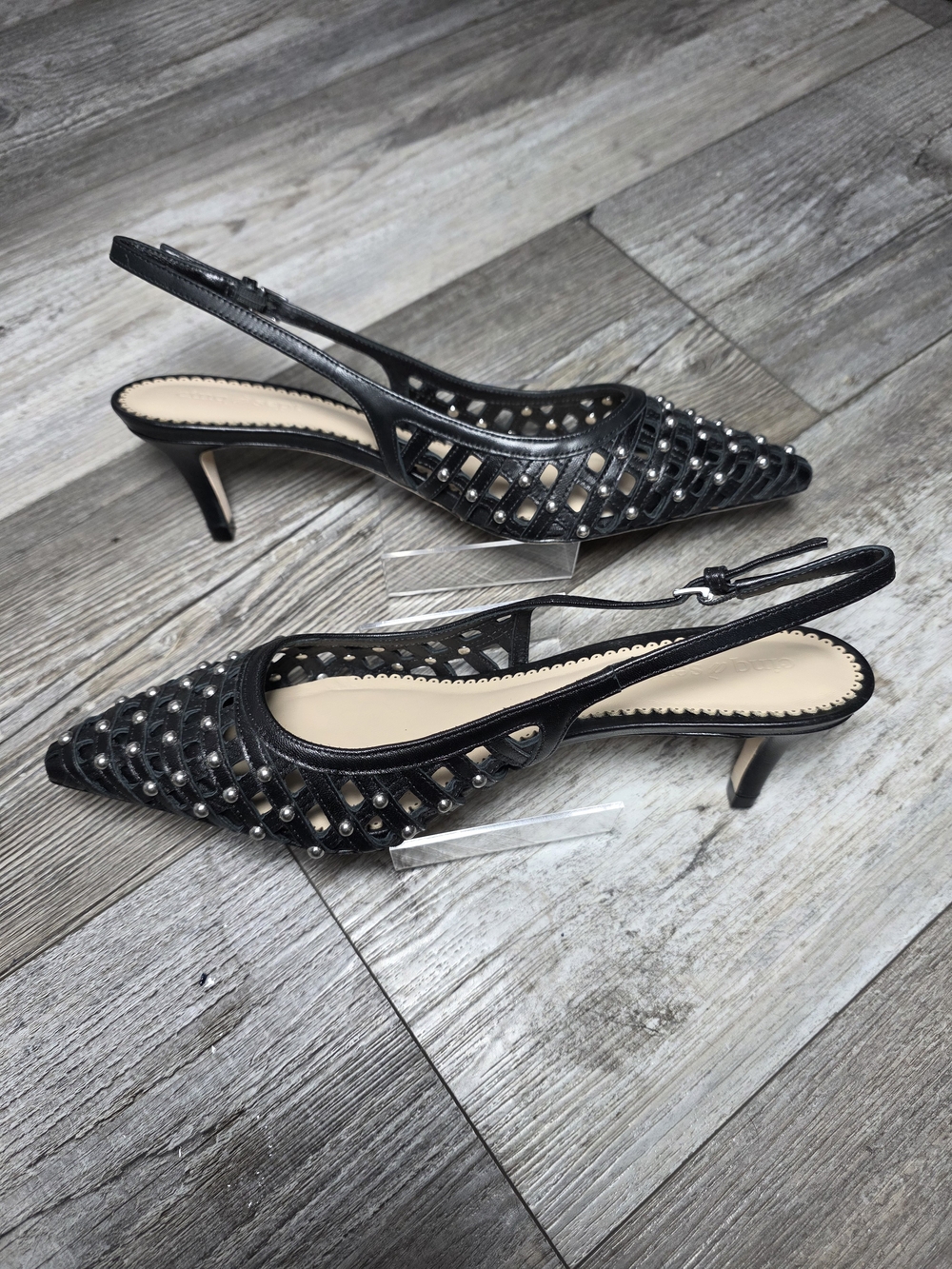 Cinq A Sept Rena Cage Studded Slingback Pointed Toe Pumps Sz 8.5 *NWOB - Picture 6 of 16